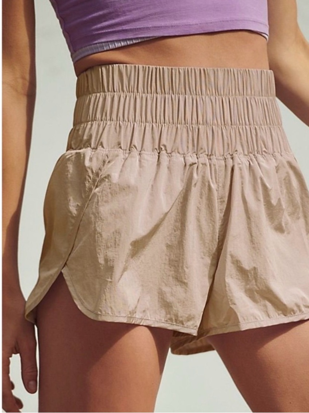 Free People Movement The Way Home High-Waist Smocked Waistband Women's Shorts